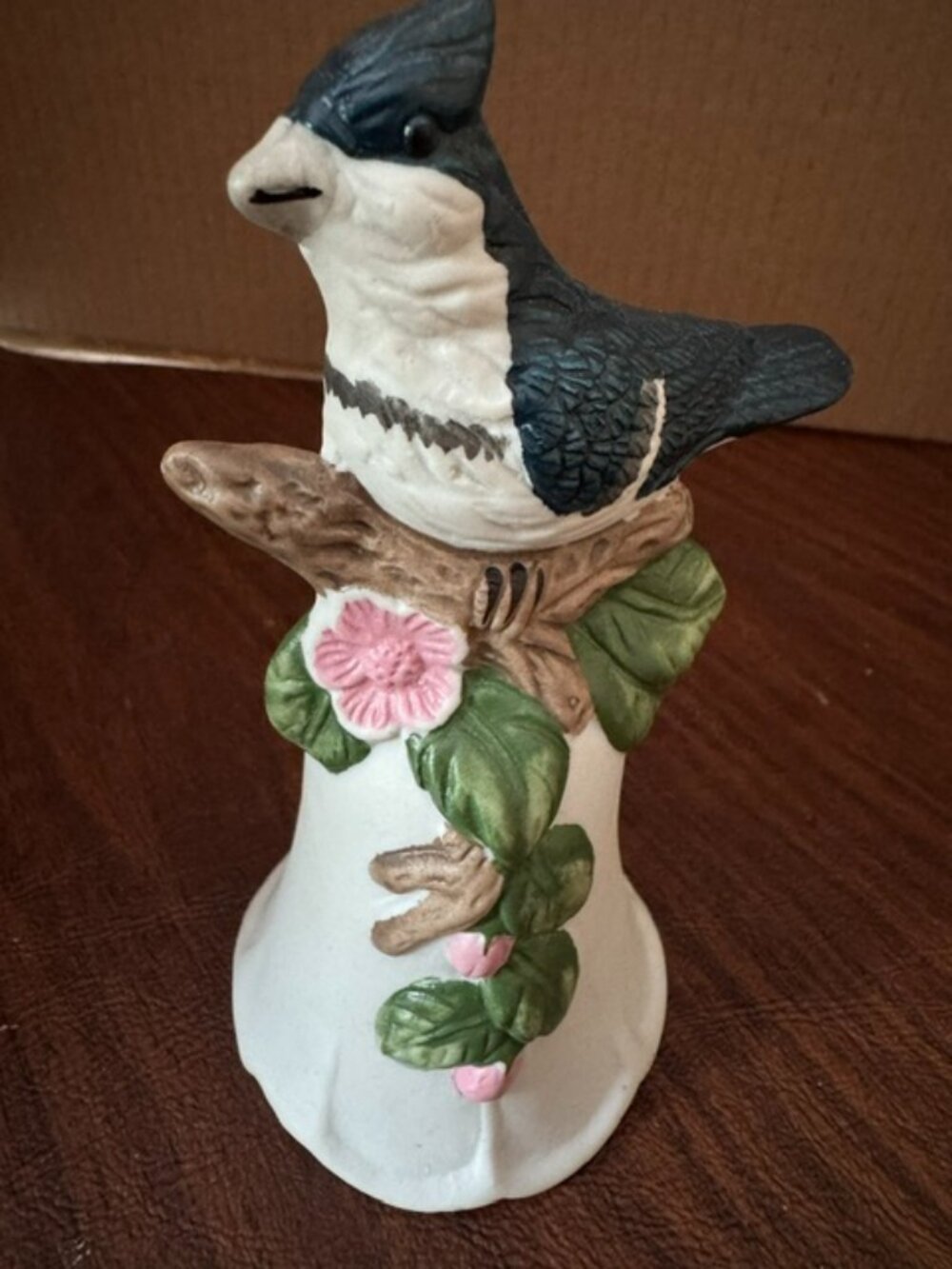 Avon Blue Jay and Flower Porcelain Bell